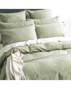 Cavallo Stone Washed 100% French Linen Jade European Pillowcase by Renee Taylor