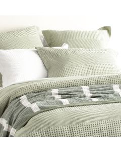 Elegance Waffle Cotton Jacquard Moss European Pillowcase by Renee Taylor