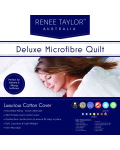 600 GSM Deluxe High Loft Quilt With Cotton Cover Premium Microfiber Filling by Renee Taylor