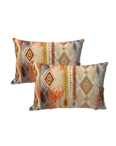 Henric Multi Twin Pack Cotton Embroidered Cushion Polyester Filled by Cloud Linen