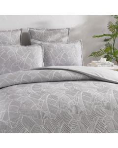 Bengali Jacquard Silver Quilt Cover Set by Renee Taylor Queen