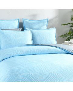 Oscillate Jacquard Sky Quilt Cover Set by Renee Taylor Queen