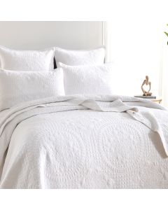 Asher Jacquard Coverlet White Set by Renee Taylor Single/Double