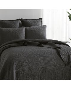 Asher Jacquard Coverlet Grey Set by Renee Taylor Queen/King