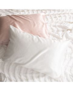 100% Mulberry Silk White Standard Pillowcase by Renee Taylor