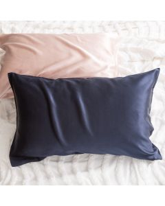 100% Mulberry Silk Navy Standard Pillowcase by Renee Taylor