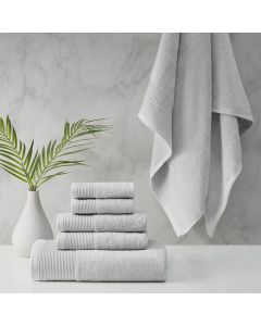 Retreat Cotton Tencel Antimicrobial 6 Piece Grey Towel Set by Cloud Linen