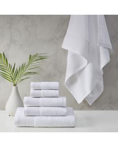 Retreat Cotton Tencel Antimicrobial 6 Piece White Towel Set by Cloud Linen