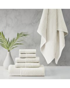 Retreat Cotton Tencel Antimicrobial 6 Piece Ivory Towel Set by Cloud Linen