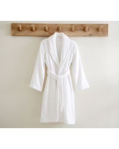 Chalet Quick Dry Terry Cotton White Small/ Medium Bath Robes by Renee Taylor