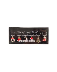 Bread and Butter Various Christmas Mix Wine Glass Charms - 6 Pack