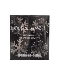 Bread and Butter Napkin Rings - Snow Flake - 4 Pack