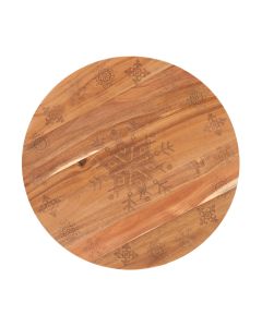 Bread and Butter 18 Inch Wooden Lazy Susan Tray - Wood Snowflake