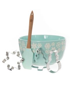 Bread and Butter Electroplate Icy Snowflake Mini Mix Bowl Set