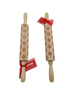 Bread and Butter Laser Etch Wooden Rolling Pin - Snowflake