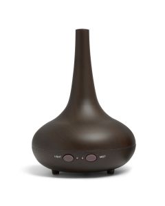 Essential Oil Diffuser Ultrasonic Humidifier Aromatherapy LED Light 200ML 3 Oils - Dark Wood Grain