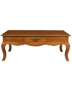 French Provincial 2 Drawer Coffee Table - Light Pecan