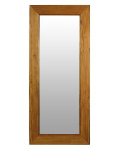 Manhattan Solid Timber Frame Wall Mirror - Light Pecan