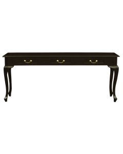 Queen Anne 3 Drawer Sofa Table - Chocolate