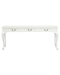 Queen Anne 3 Drawer Sofa Table - White