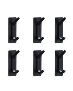 GOMINIMO quadrate Stainless Steel Wall Hook 6pcs (Black)