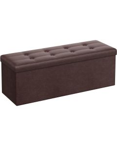 SONGMICS 110cm Folding Ottoman Bench Footrest Brown