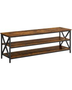 VASAGLE TV Shelf TV Cabinet Lowboard for TVs up to 65 inches Vintage Brown/Black