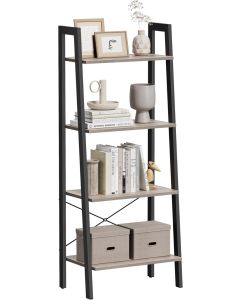 VASAGLE Ladder Shelf 4-Tier Greige and Black LLS44MBV2