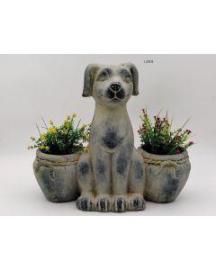 Dog with pots Planter