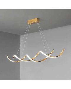 120cm Modern Minimalist Titanium Gold Pendant Light Adjustable LED Chandelier