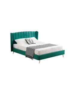 Vienna Peacock Green Velvet Bed - Double