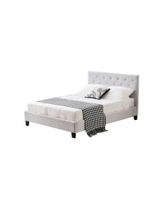 Winston Light Grey Velvet Tufted Bed - Double