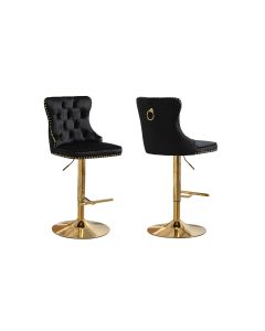 Sahara Black Barstool with Black Stand -Set of 2