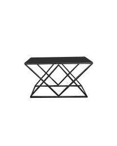 Alsea Console Table Black Base - Black Glass