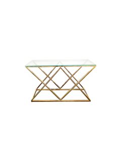 Alsea Console Table Gold Base - Clear Glass