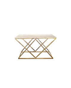 Alsea Console Table Gold Base - White Marble