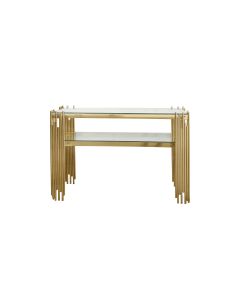 Chelsea Gold Console Table - Clear Glass