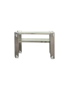 Chelsea Silver Console Table - Clear Glass