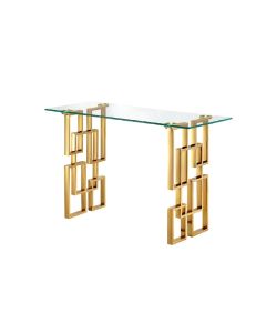 Royale Gold Console Table - White Marble