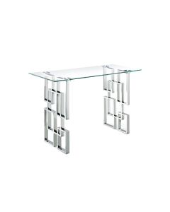 Royale Silver Console Table - White Marble