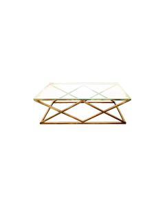 Alsea Coffee Table Gold Base - Clear Glass