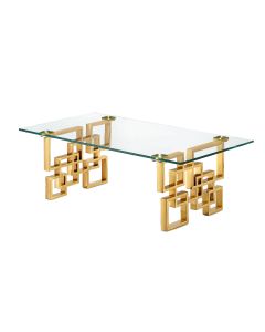 Royale Gold Coffee Table - White Marble