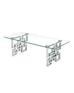 Royale Silver Coffee Table - White Marble