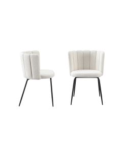 Amelia Boucle Beige Dining Chairs - Set of 2