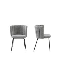 Amelia Boucle Grey Dining Chair - Set of 2