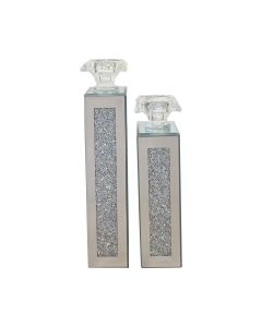 Crystal Crushed Candle Holder - Set of 2