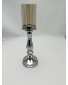 Pillar Silver Candle Holder - set of 2