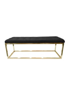 Holly Ottoman Gold Base - Black Seat