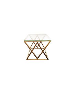 Alsea Side Table Gold Base - Clear Glass