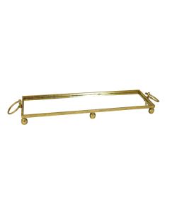 Eliza Large Rectangle Iron Mirror Tray with Handles - Gold